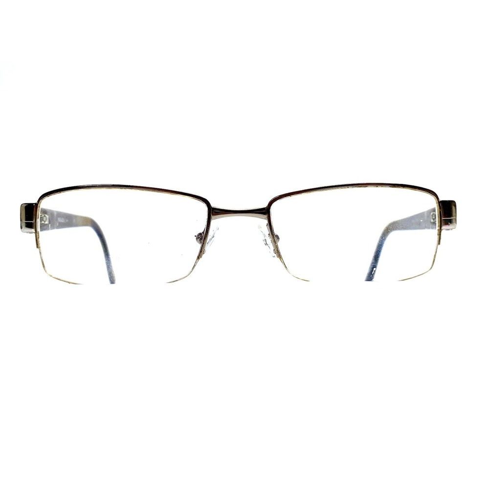 Prada Gold Halfrim Rectangular Brown Carbon Fiber Glasses Italy VPR60H 51 18 135